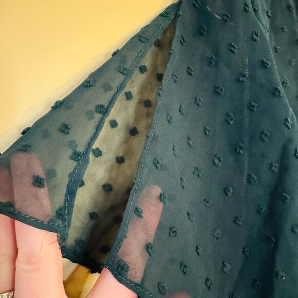 Lulu's Green Asymmetrical Ruffled Wrap Dress - Picture 4 of 9